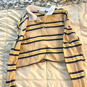 Blue, White, and Yellow Crop top